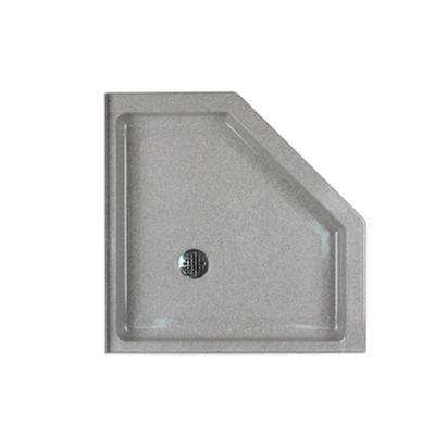 Swan Ss-36neo 36 X 36 Swanstone Corner Shower Base with Center Drain in Gray Granite by Swan