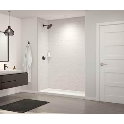 MSMK96-3462 34 x 62 x 96 Swanstone Modern Subway Tile Glue up Shower Wall Kit in Carrara