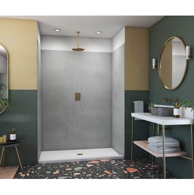 Swan Smmk84-3636 36 X 36 X 84 Swanstone Smooth Glue Up Shower Wall Kit - Ash Gray by Swan