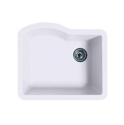 QUSB-2522 22 x 25 Granite Undermount Single Bowl Sink in Opal White by Swan
