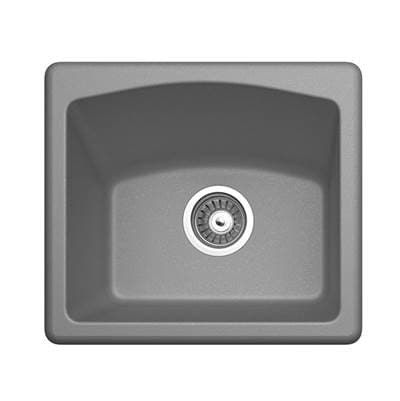 Swan Qzbs-1816 16 X 18 Granite Dual Mount Bar Sink - Metallico by Swan