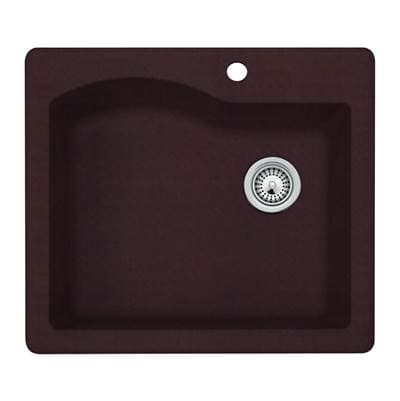 Swan Qzsb-2522 22 X 25 Granite Drop in Single Bowl Sink - Espresso by Swan