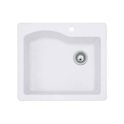 Swan Qzsb-2522 22 X 25 Granite Drop in Single Bowl Sink - Opal White by Swan
