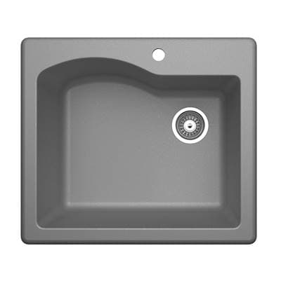 Swan Qzsb-2522 22 X 25 Granite Drop in Single Bowl Sink - Metallico