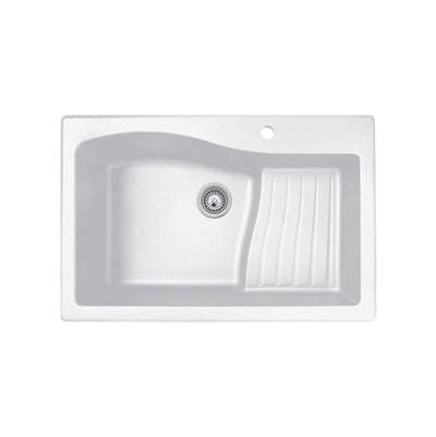 Swan Qzad-3322 22 X 33 Granite Drop in Ascend Bowl Sink - Opal White by Swan