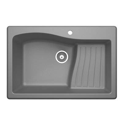 Swan Qzad-3322 22 X 33 Granite Drop in Ascend Bowl Sink - Metallico by Swan
