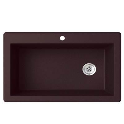 QZSB-3322 22 x 33 Granite Drop in Single Bowl Sink in Espresso