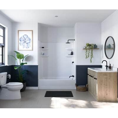 Swan Vp6030cts2al/r 60 X 30 Veriteke Pro Alcove Left Hand Drain Four Piece Tub Shower - White
