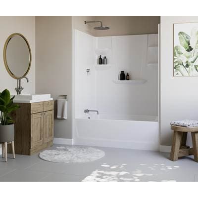 Swan Vp6036ctsml/r 60 X 36 Veriteke Pro Alcove Left Hand Drain Four Piece Tub Shower - White