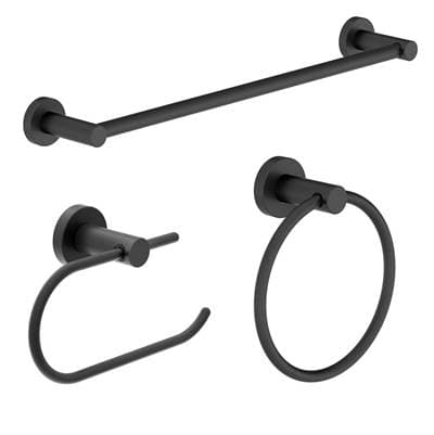 Symmons Dia 3-Piece Wall-mounted Bathroom Hardware Set - Matte Black by Symmons