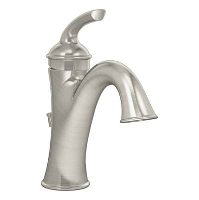 Symmons Elm Single Hole Single-handle Bathroom Faucet with Drain Assembly in Satin Nickel (1.0...