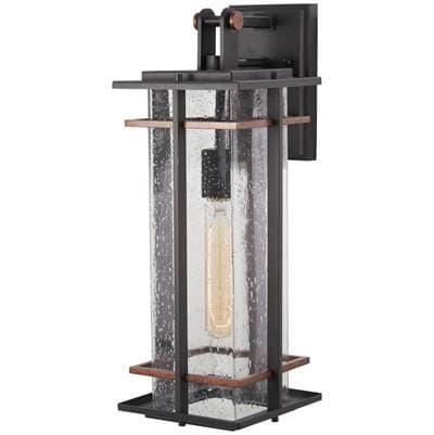 The Great Outdoors 1 Light Outdoor Wall Mount - Coal Antique Copper Accents by The Great Outdoors