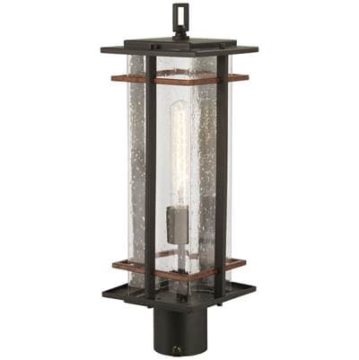 The Great Outdoors 1 Light Outdoor Post Mount - Coal Antique Copper Accents by The Great Outdoors