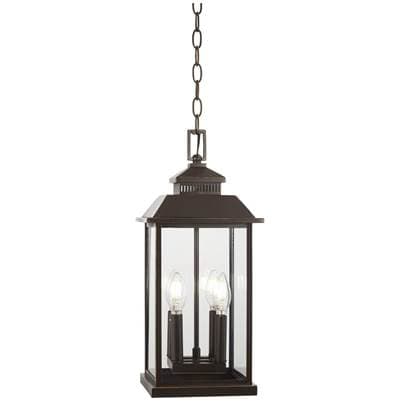 The Great Outdoors 4 Light Chain Hung Lantern - Oil Rubbed Bronze Gold by The Great Outdoors