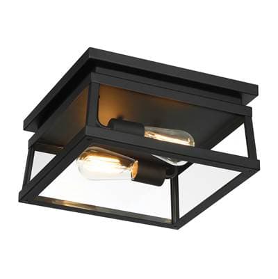 The Great Outdoors Isla Vista 2 Light Outdoor Flush Mount - Coal