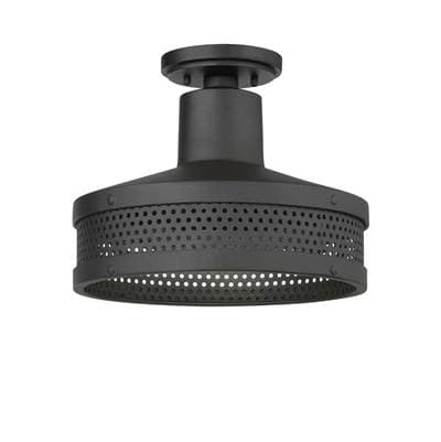 The Great Outdoors Abalone Point 1-Light Sand Coal Outdoor Flush Mount by The Great Outdoors