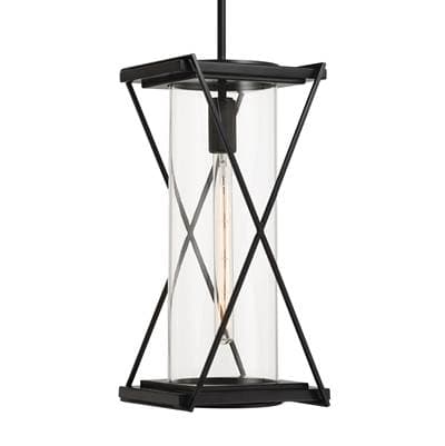 The Great Outdoors 1 Light Outdoor Pendant - Dark Matte Black by The Great Outdoors