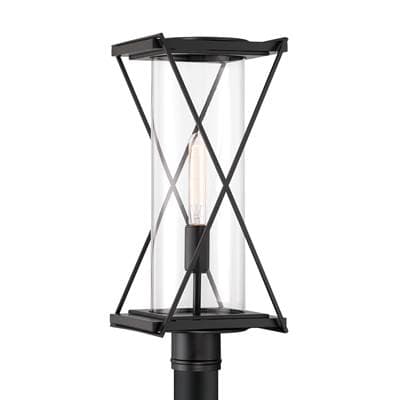 The Great Outdoors 1 Light Outdoor Post Mount - Dark Matte Black by The Great Outdoors
