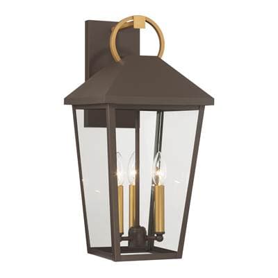 The Great Outdoors Bayra 21'' High 3-Light Outdoor Lantern - Painted Legacy Brass