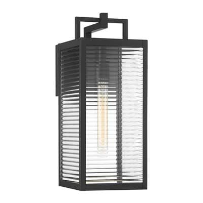 The Great Outdoors Edgewood 19'' High 1-Light Outdoor Wall Sconce - Dark Matte Black by The Great Outdoors