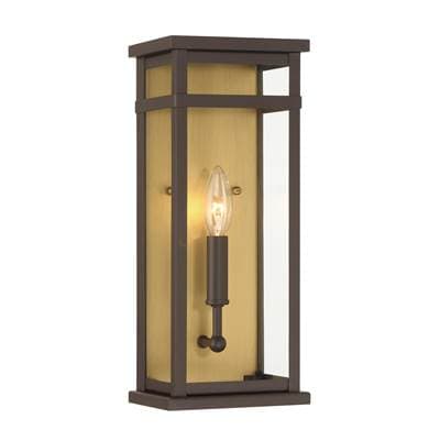 The Great Outdoors Briarlane 14.5'' High 1-Light Outdoor Wall Sconce - Painted Legacy Brass