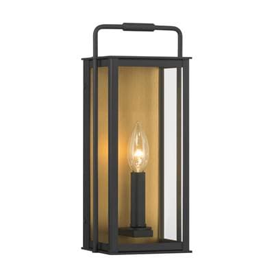 The Great Outdoors Aberdeen 13.25'' High 1-Light Outdoor Wall Sconce - Sand Coal Black
