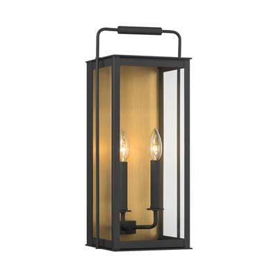 The Great Outdoors Aberdeen 20'' High 2-Light Outdoor Wall Sconce - Sand Coal Black by The Great Outdoors