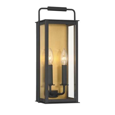 The Great Outdoors Aberdeen 16.5'' High 2-Light Outdoor Wall Sconce - Sand Coal Black