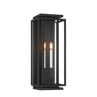 The Great Outdoors Stratford 23.5'' High 2-Light Outdoor Wall Sconce - Dark Matte Black by The Great Outdoors