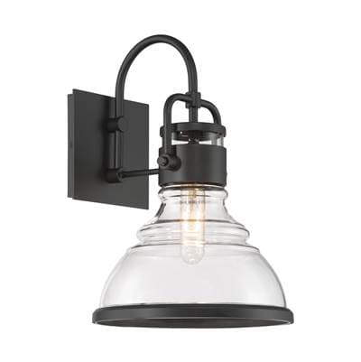The Great Outdoors Calen 15.5'' High 1-Light Outdoor Wall Sconce - Dark Matte Black