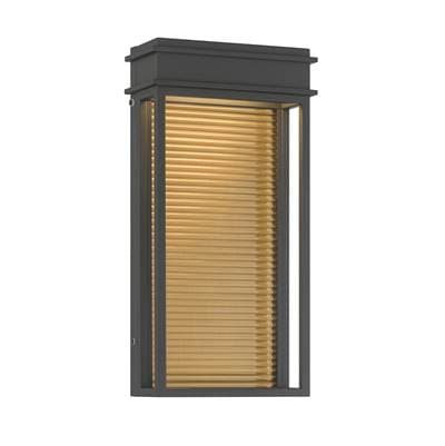The Great Outdoors Clyne 15'' High LED Outdoor Wall Sconce - Sand Coal Black