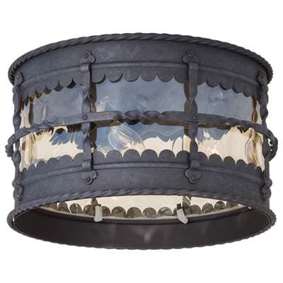 The Great Outdoors 3 Light Flush Mount - Spanish Iron by The Great Outdoors