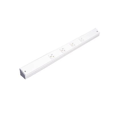 Task Lighting 12'' APT Series Slim Angle Power Strip, Left Entry, White Finish, White Receptacles...