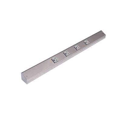 Task Lighting 12'' APT Series Slim Angle Power Strip, Left Entry, Satin Nickel Finish, Grey...