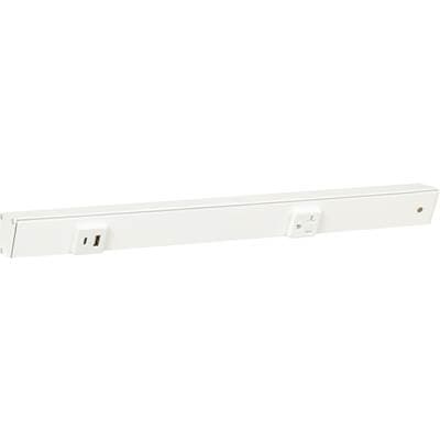 Task Lighting 18'' Slim Angle Power Strip with Usb-a/c, On Left - White