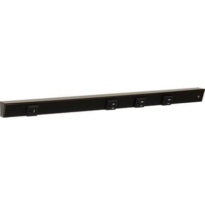 Task Lighting 24'' Slim Angle Power Strip with Usb-a/c On Left - Black