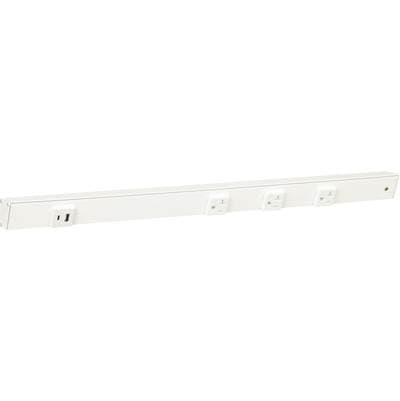 Task Lighting 24'' Slim Angle Power Strip with Usb-a/c, On Left - White