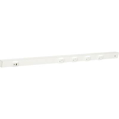 Task Lighting 30'' Slim Angle Power Strip with Usb-a/c, On Left - White