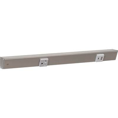 Task Lighting 18'' Slim Angle Power Strip with Usb-a/c, On Right - Satin Nickel