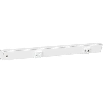 Task Lighting 18'' Slim Angle Power Strip with Usb-a/c, On Right - White by Task Lighting
