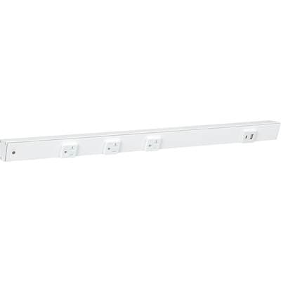 Task Lighting 24'' Slim Angle Power Strip with Usb-a/c, On Right - White by Task Lighting