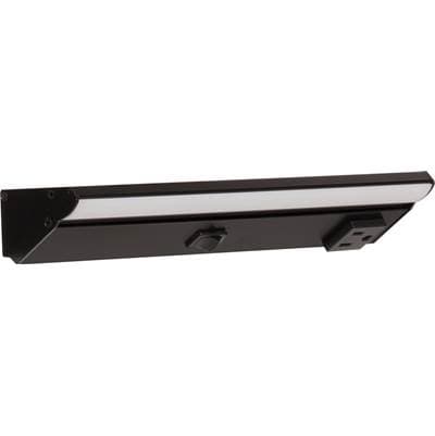 Task Lighting 10-1/2'' 200 Lumen Direct Voltage DV Lighted Power Strip, Black Finish, Black...