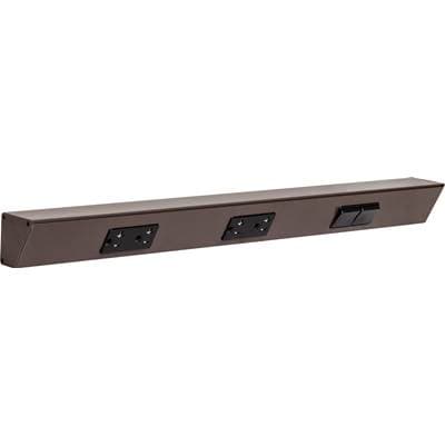 Task Lighting 24'' TR Switch Series Angle Power Strip, Right Switches, Bronze Finish, Black...