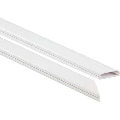 Task Lighting Premium Flat Plastic Wire Way, Mitered Joint, 12'' - White