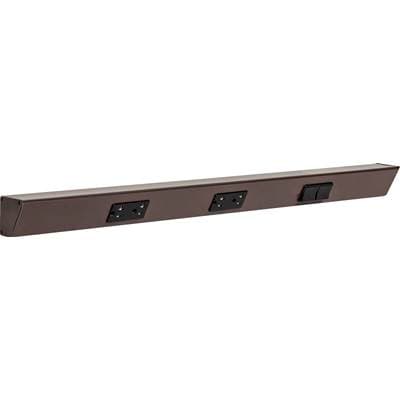 Task Lighting 30'' TR Switch Series Angle Power Strip, Right Switches, Bronze Finish, Black...