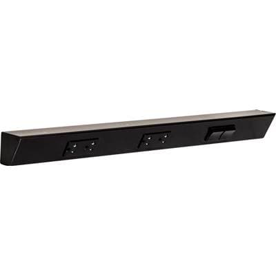 Task Lighting 24'' TR Switch Series Angle Power Strip, Right Switches, Black Finish, Black...