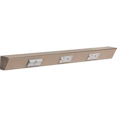 Task Lighting 24'' TR Switch Series Angle Power Strip, Left Switches, Satin Nickel Finish, Grey...