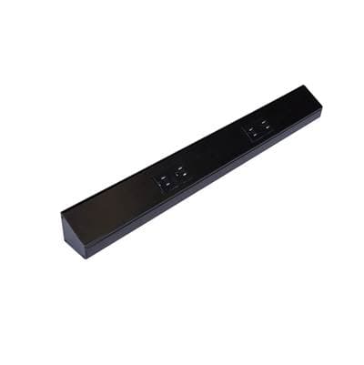 Task Lighting 12'' TR Series Angle Power Strip, Black Finish, Black Receptacles
