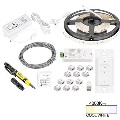 Task Lighting 16 Ft 120 Lumens Per Foot Radiance Uno Wireless Controller Tape Light Kit, 1 Zone 1...