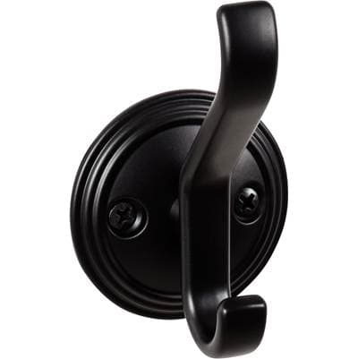 Top Knobs Reeded Hook 3 1/8 Inch - Flat Black by Top Knobs